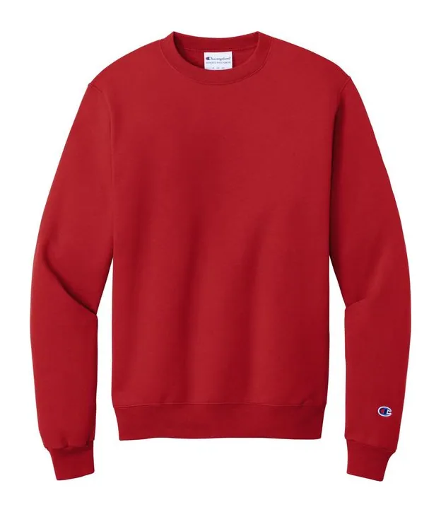Champion Powerblend Crewneck Sweatshirt in Scarlet, front