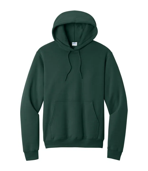 Port & Company Core Fleece Pullover Hooded Sweatshirt in Dark Green, front